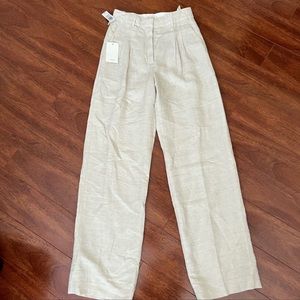 Aritzia Wilfred LINEN Effortless Pants NATURAL ECRU
